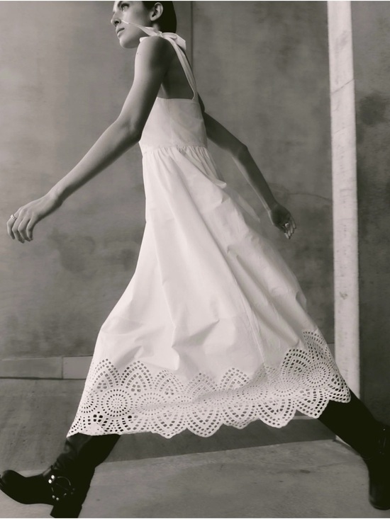 Day Birger Et Mikkelsen Dresses & Skirts - Day Birger et Mikkelsen White Eyelet-Hem Midi Dress with Tie Straps size US 6